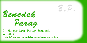 benedek parag business card